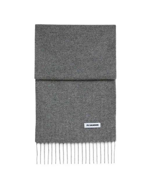 Jil Sander Gray Sciarpa Frangia "Koala" for men