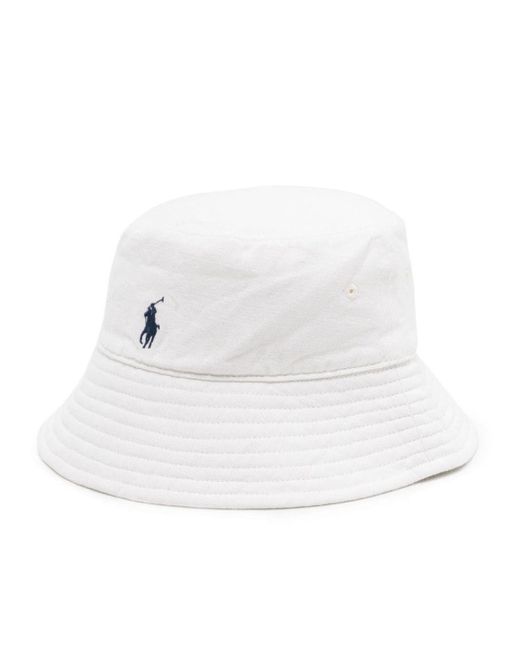 Polo Ralph Lauren White Bucket Hat
