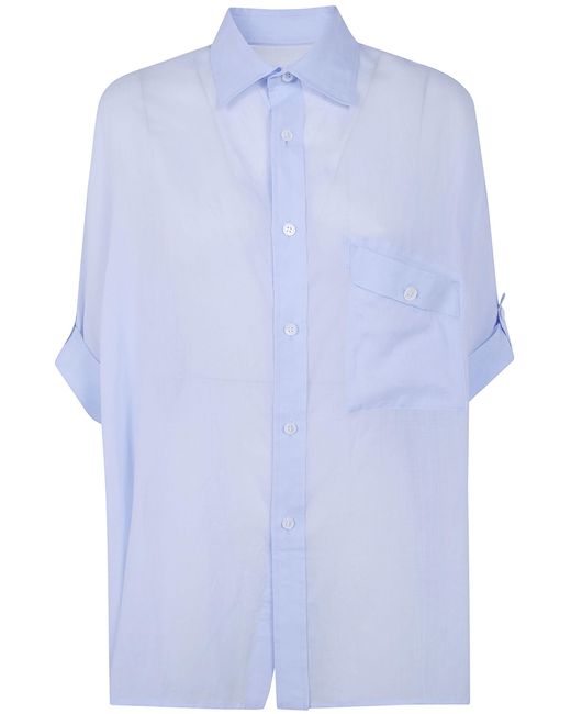 Y's Yohji Yamamoto Blue Dolman Sleeve Shirt
