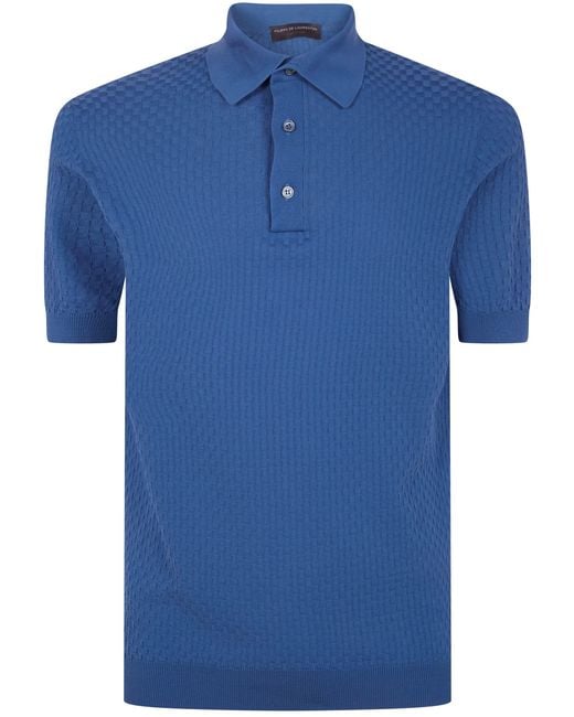 FILIPPO DE LAURENTIIS Blue Short Sleeves Polo Shirt for men