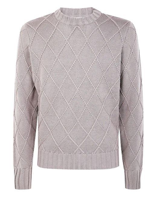 FILIPPO DE LAURENTIIS Gray Crew Neck Sweater for men