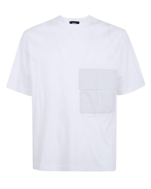 Laminar White Contrast Pockets T-Shirt for men