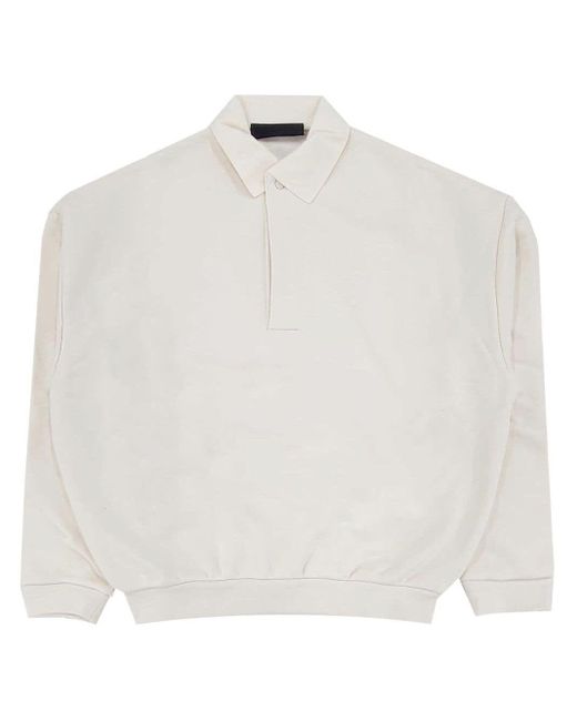 Fear Of God White Fleece Polo for men