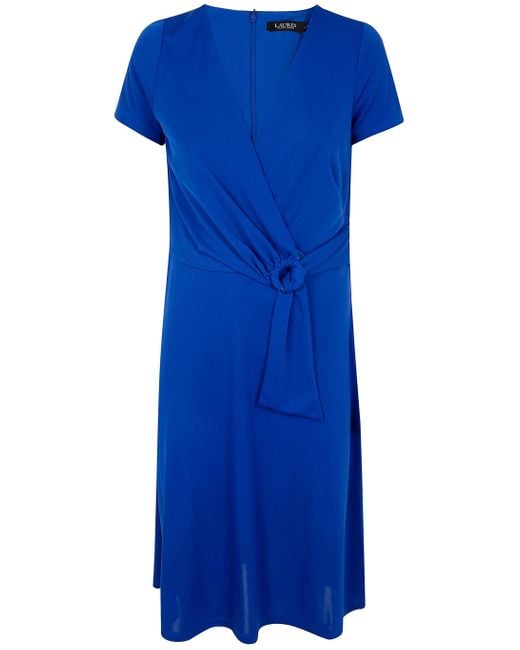 Ralph Lauren Blue Karlee Short Sleeve Day Dress