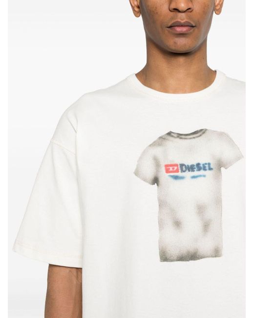 DIESEL White Boxt T-Shirt for men