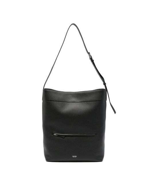 Tom Ford Black Zip-Pocket Leather Shoulder Bag for men