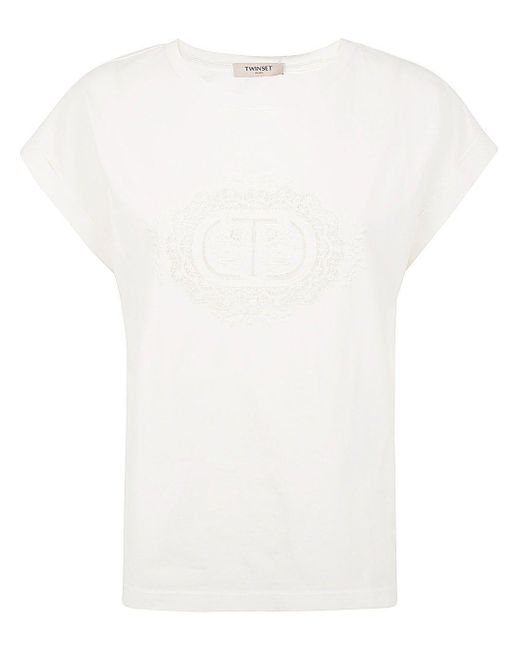 Twin Set White Logo T-shirt