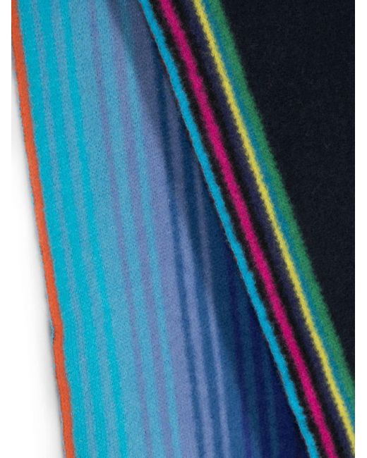 PS by Paul Smith Blue Striped-edge Scarf for men