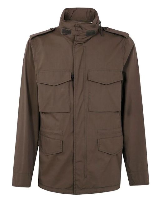Aspesi Brown Mock Neck Jacket for men