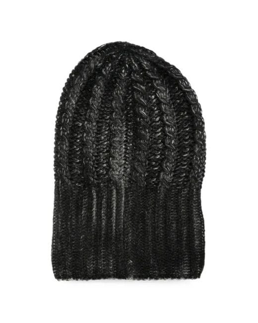 Avant Toi Black Hat Cashmere "Hand Painted Braided Hat"
