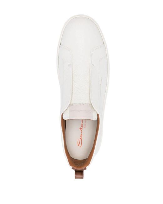 Santoni White Victor Sneakers Shoes for men