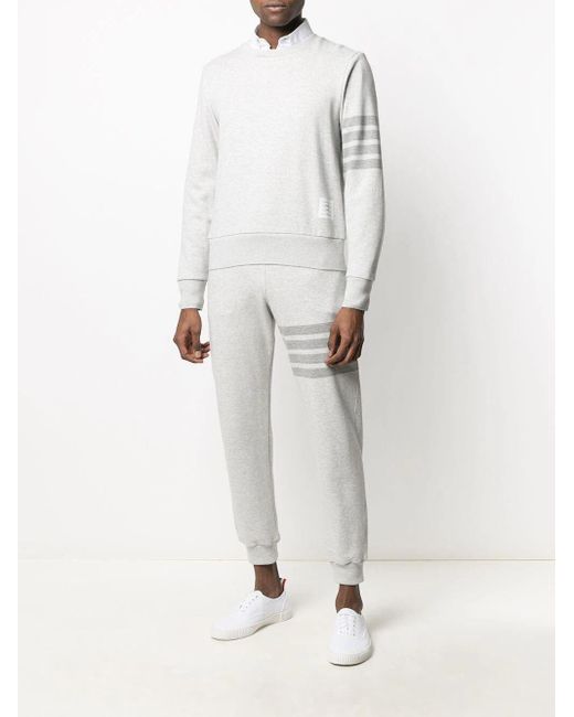 Thom Browne White 4-bar Stripes Cotton Sweatshirt - Men's - Cotton for men