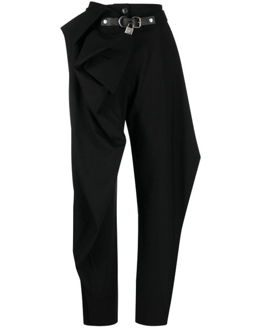 J.W. Anderson Black Fold-over Tapered Trousers