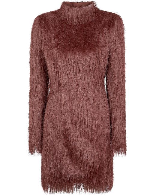 Balmain Purple Dress Bodycon Short Fringes