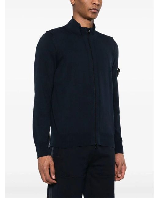 Stone Island Blue High Neck Sweater for men