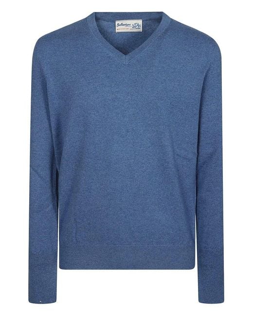 Ballantyne Blue V Neck Pullover for men