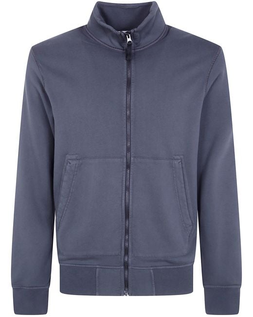Stone Island Blue Sweater Full Zip "Zip Up Classic Cardigan" for men