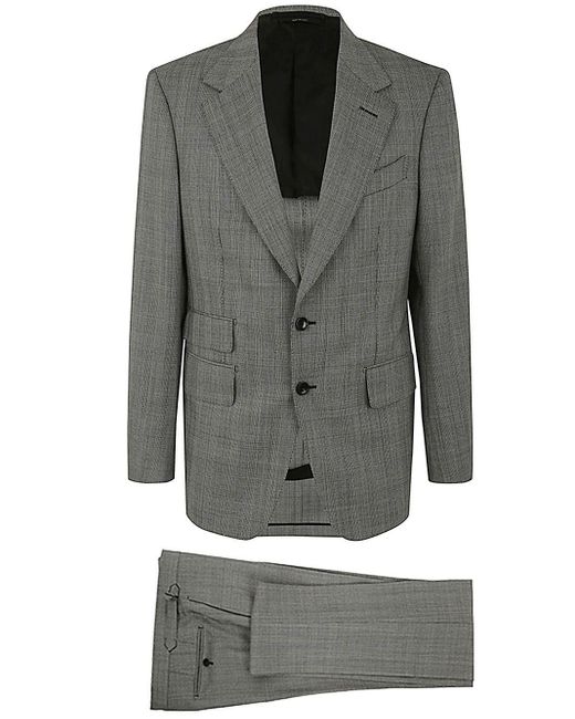 Tom Ford Gray Single Breasted Suit Clothing for men