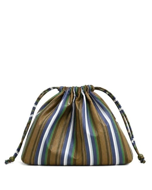 Frankie Shop Green Pouch Cotton Multi Stripe "Morgan"