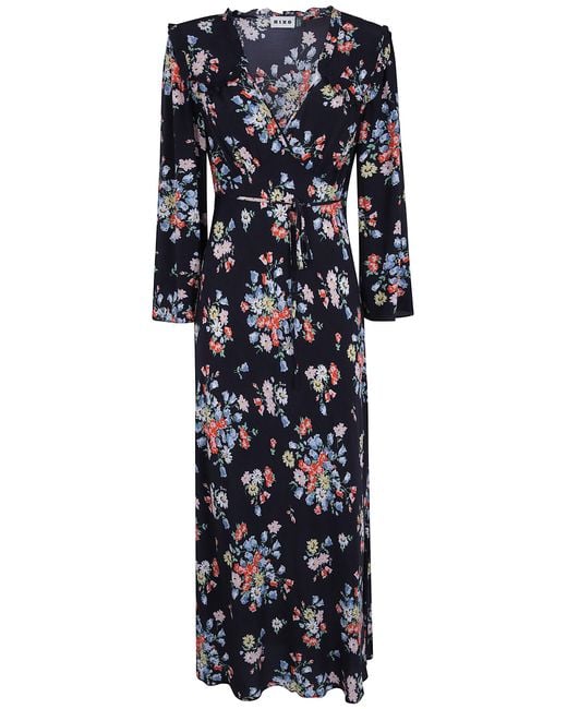 Rixo Blue Dress Floral Pattern "Katya"