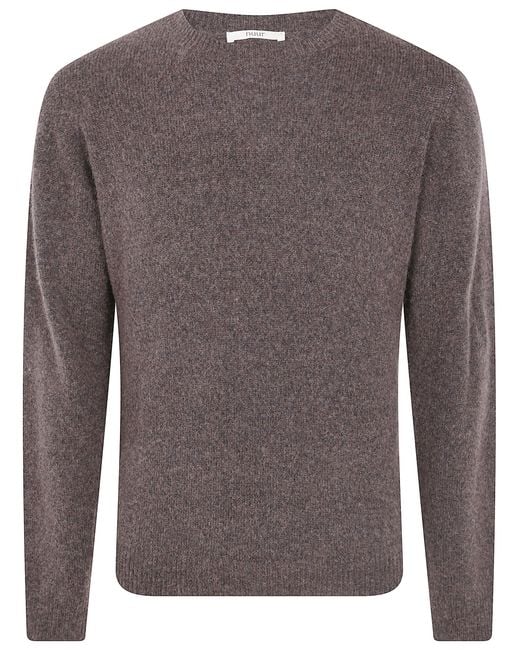 Nuur Brown Sweater Long Sleeves Round Neck for men