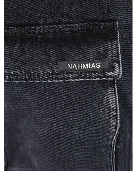 NAHMIAS Blue Denim Logo Cargos for men