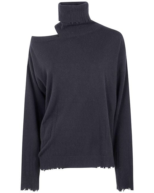 Uma Wang Blue High Neck Top