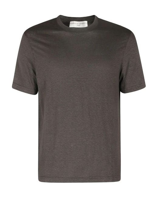 FILIPPO DE LAURENTIIS Gray Short Sleeves T-Shirt for men