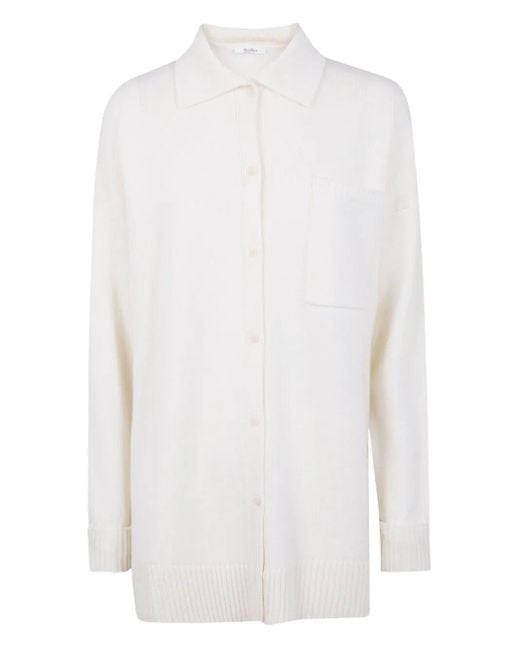 Max Mara White "Bull" Cashmere Polo Shirt