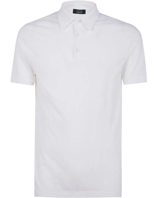 Zanone White Short Sleeves Polo Shirt for men