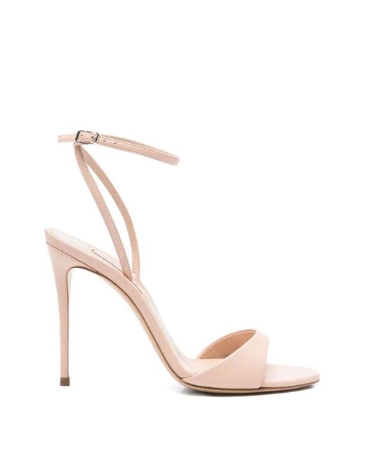 Casadei White "Julia" Jolly Minorca Leather Sandals T. 110