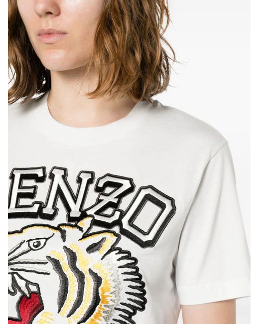 KENZO White Tiger Varsity Loose T-shirt Clothing