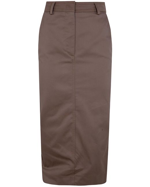 Thelatest Natural Donna Cotton Gabardina Skirt