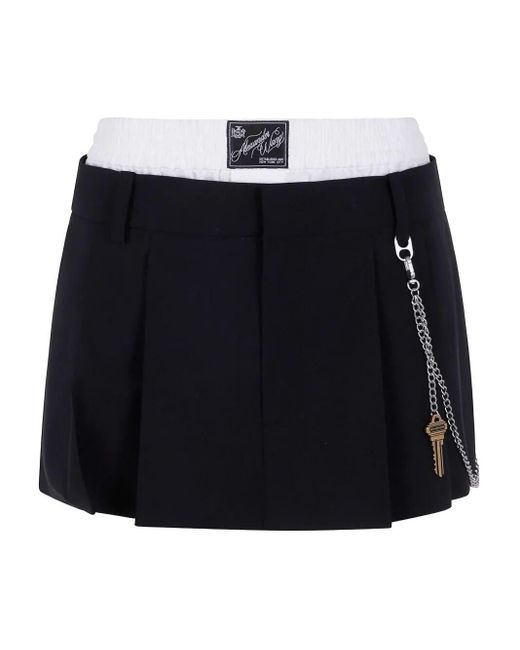Alexander Wang Black Pre-Styled Pleated Skort With Chain