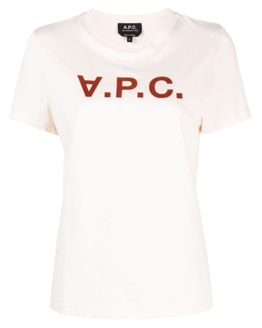 A.P.C. White Logo-print Cotton T-shirt