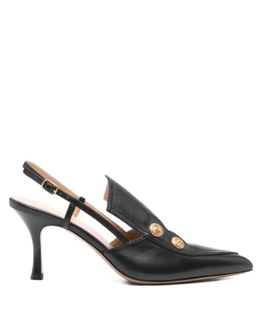 Chloé Black Leather Heeled Shoes 'Agnes'