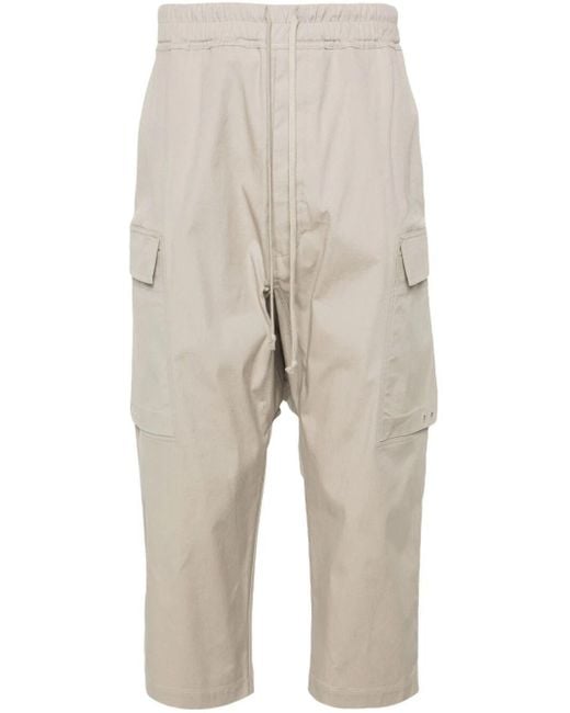Rick Owens Gray Cargo Cropped Trousers Clothing for men