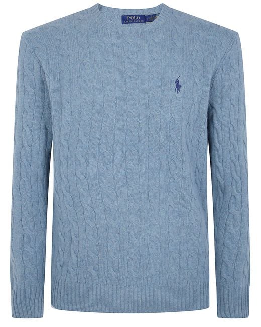 Polo Ralph Lauren Blue Sweater Long Sleeve "Pullover" for men