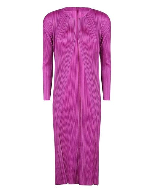 Pleats Please Issey Miyake Pink "Monthly Colors: September" Coat