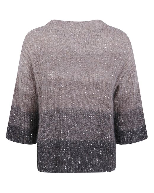 D.exterior Gray D. Exterior Sweater Short Sleeves "Crystals Degrade"