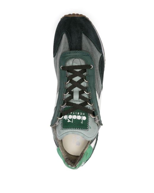 Diadora Green Equipe H Dirty Stone Wash Sneakers for men