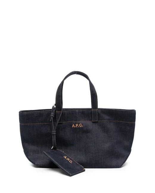 A.P.C. Blue A. P.C. Shoulder Bag Small "Le Drummer Toile"