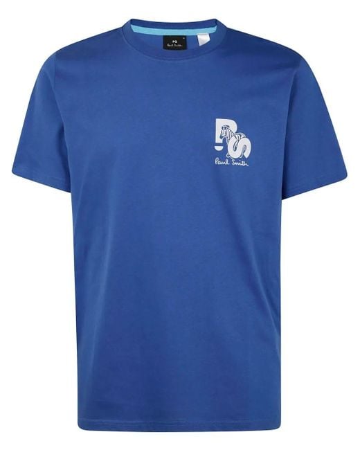 Paul Smith Blue Regular Fit Short Sleeves T-Shirt Ps Zebra for men