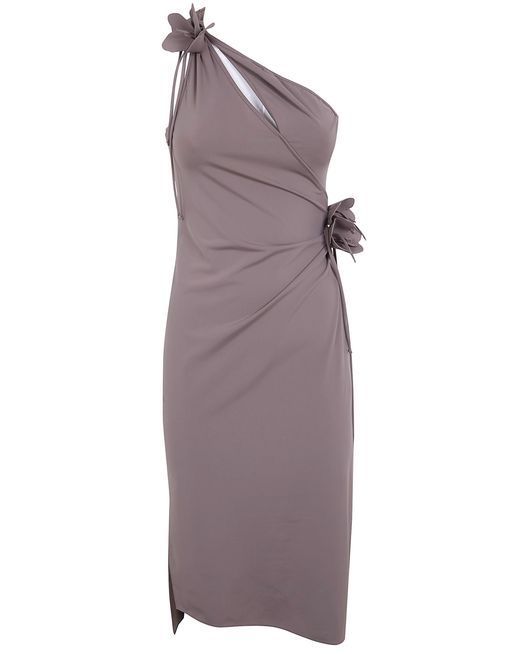 Coperni Purple Asymmetric Mini Flower Gown