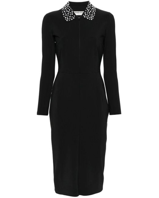 La Petite Robe Di Chiara Boni Black Zoelle Pearl Midi Dress