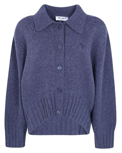 The Attico Blue Sweater Cardigan "Shirt Neck"