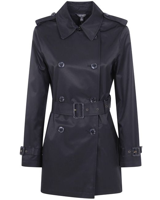 Ralph Lauren Blue Trench Coat Double Breasted "Belted Lined"
