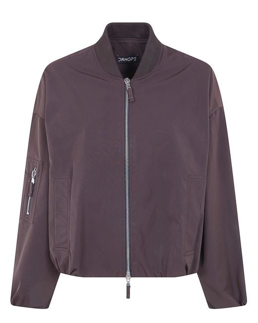 DR. HOPE Purple Nylon Bomber Jacket