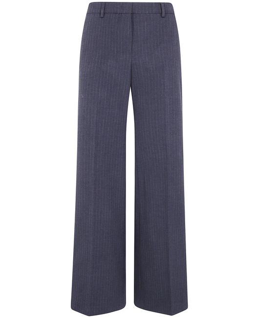 Seventy Blue Trousers Pinstripe Tailored Trousers