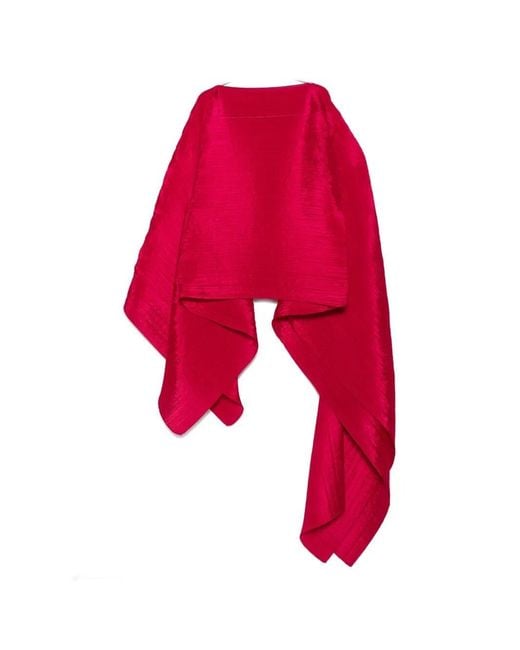 Pleats Please Issey Miyake Red Scarf Colorful Madame-T